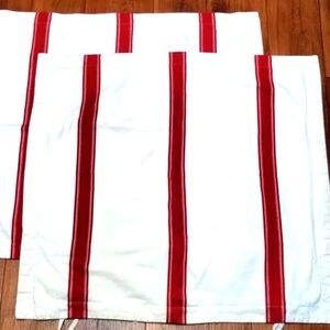 Bundle 2 Polo Ralph Lauren Red Striped Euro Pillow Sham Covers
